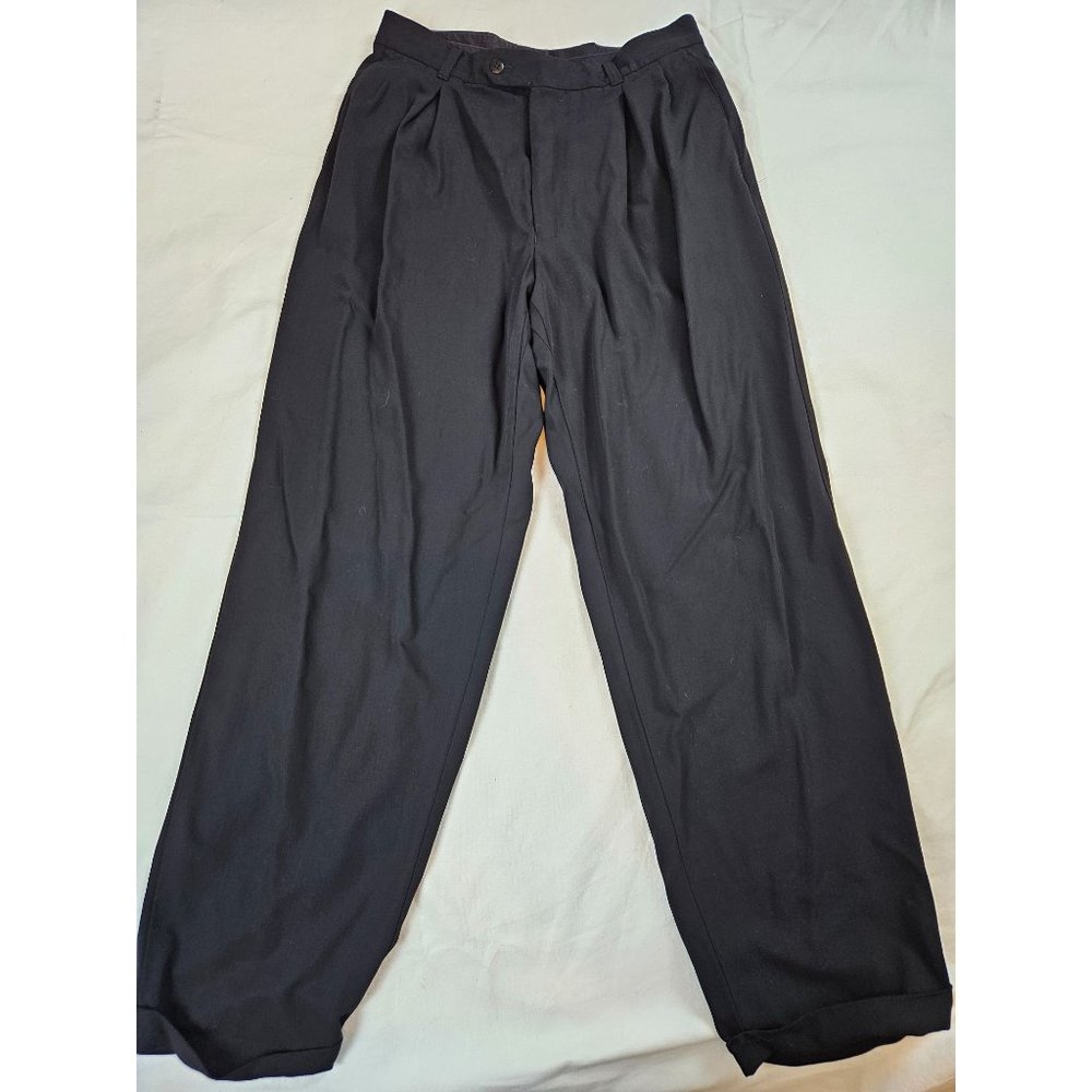BOSS Hugo Boss‎ black pleated front trousers, 33in waist